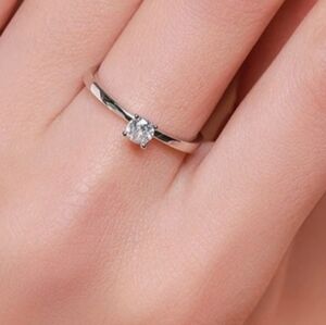 Simulate Diamond CZ Clear Wedding Engagement band ring